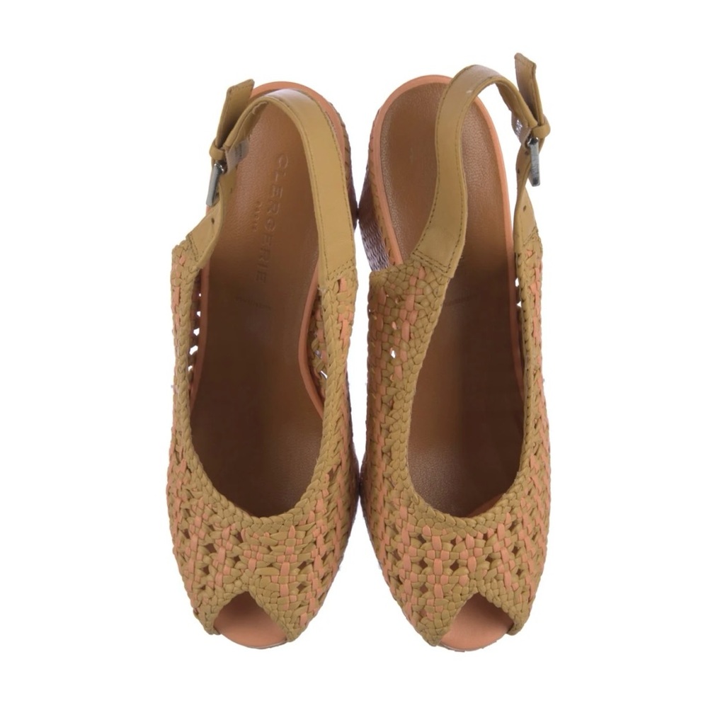 Robert Clergerie Tan Espadrille Slingback Shoes Sz 39
